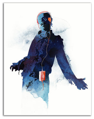 "Walkman Dead" by Robert Farkas, Print on Canvas, 16"x21"