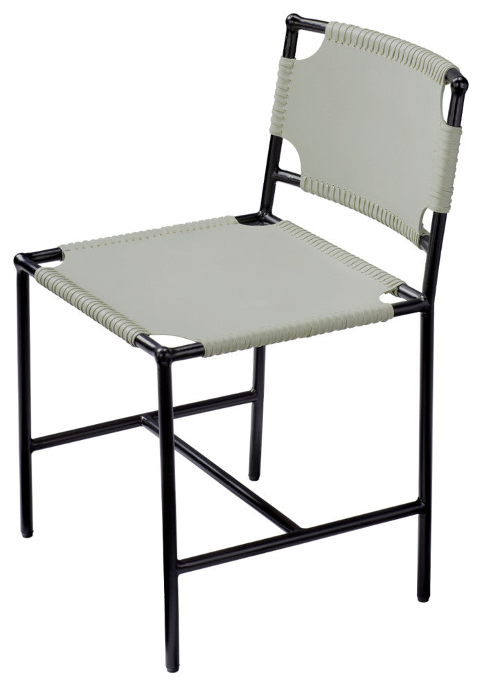 Asher Leather Dining Chair, Grey