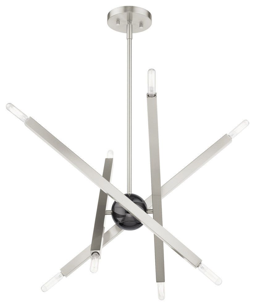 Brushed Nickel Modern, Urban, Sputnik, Dynamic, Timeless Chandelier