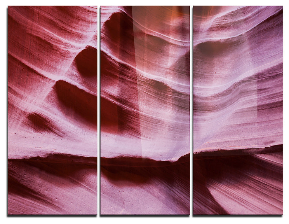 "Upper Antelope Canyon Details" Photo Metal Wall Art, 3 Panels, 36"x28"