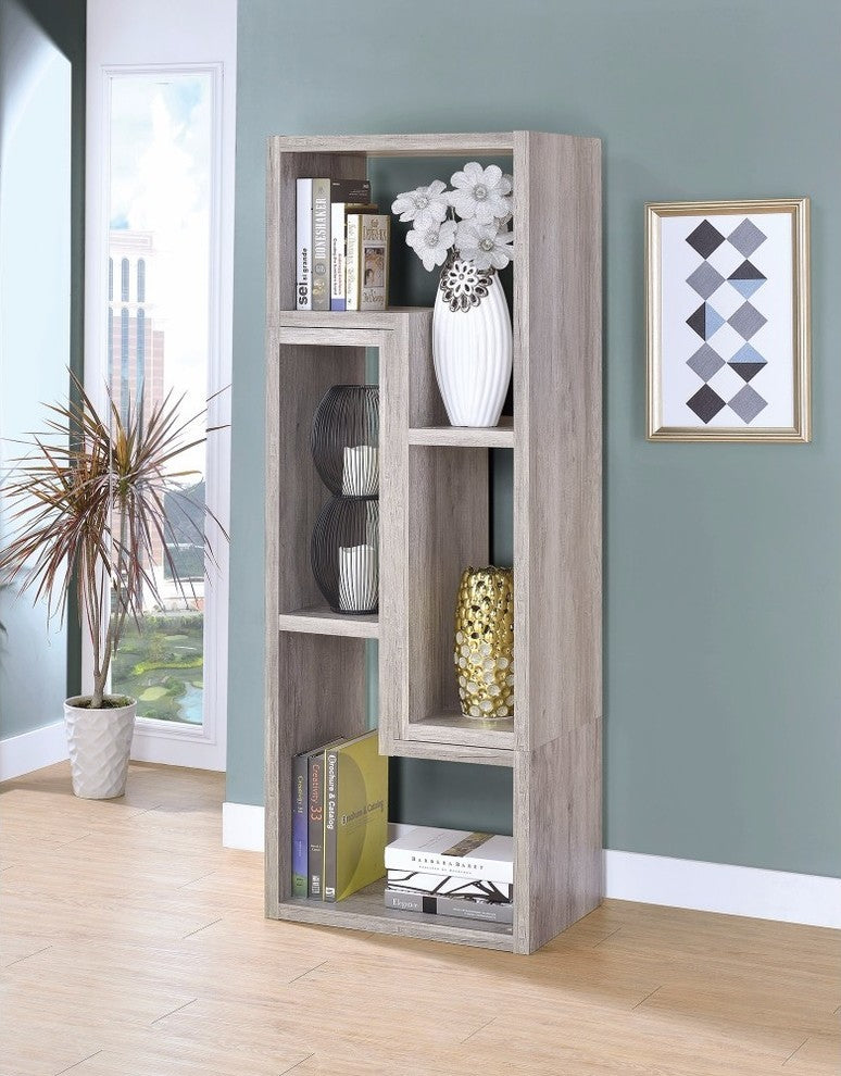 Benzara BM159208 Modern Style Wooden Bookcase, Gray