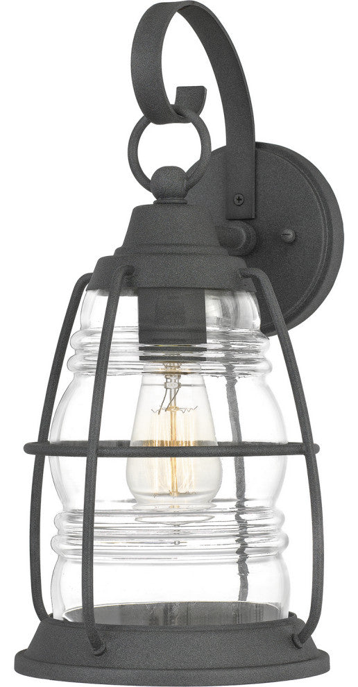 Quoizel AMR8408MB One Light Outdoor Lantern, Mottled Black Finish