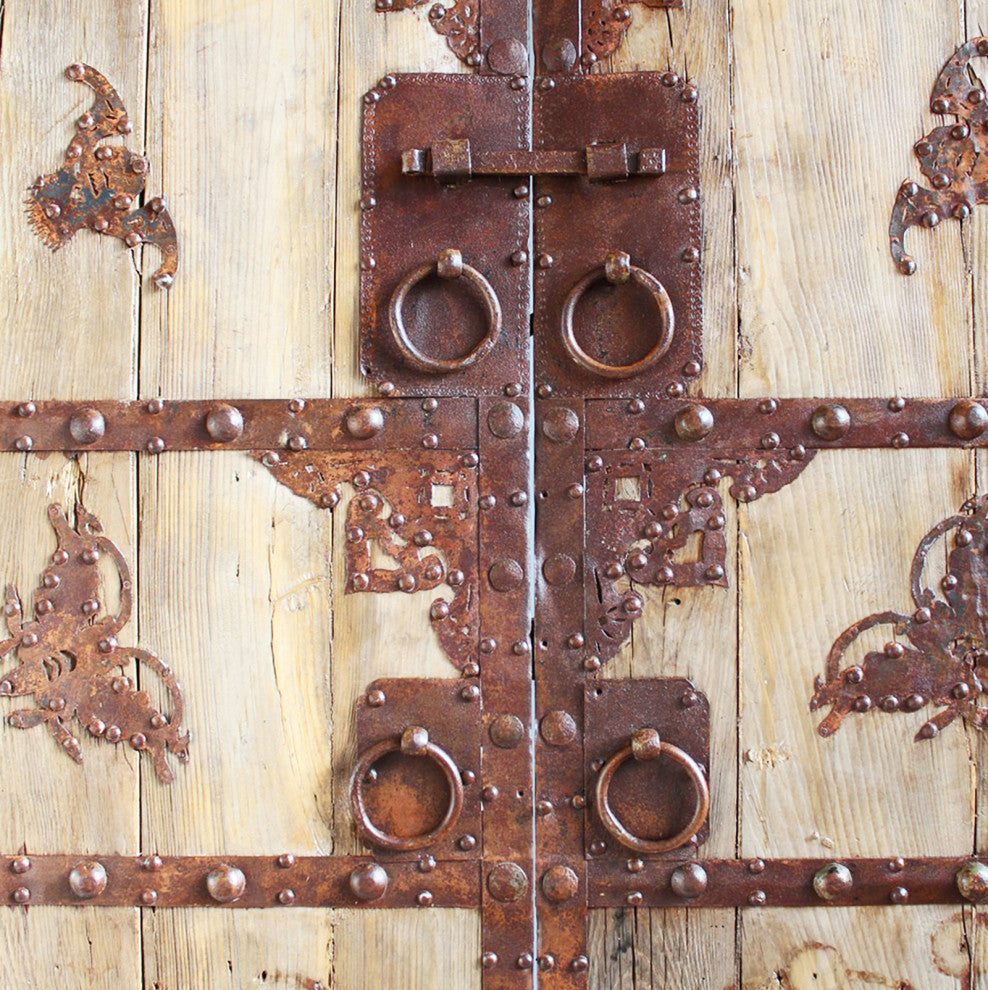 Consigned Chinese Wood and Iron Door