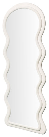 Rhodes Velvet Floor Mirror, Cream