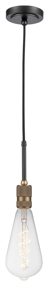 Innovations 444-1P-BAB-BB-95-LED Ellis 1 Light Mini Pendant, Black Antique Brass