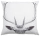 Como Deer Print Throw Pillow Cover, White 24x24
