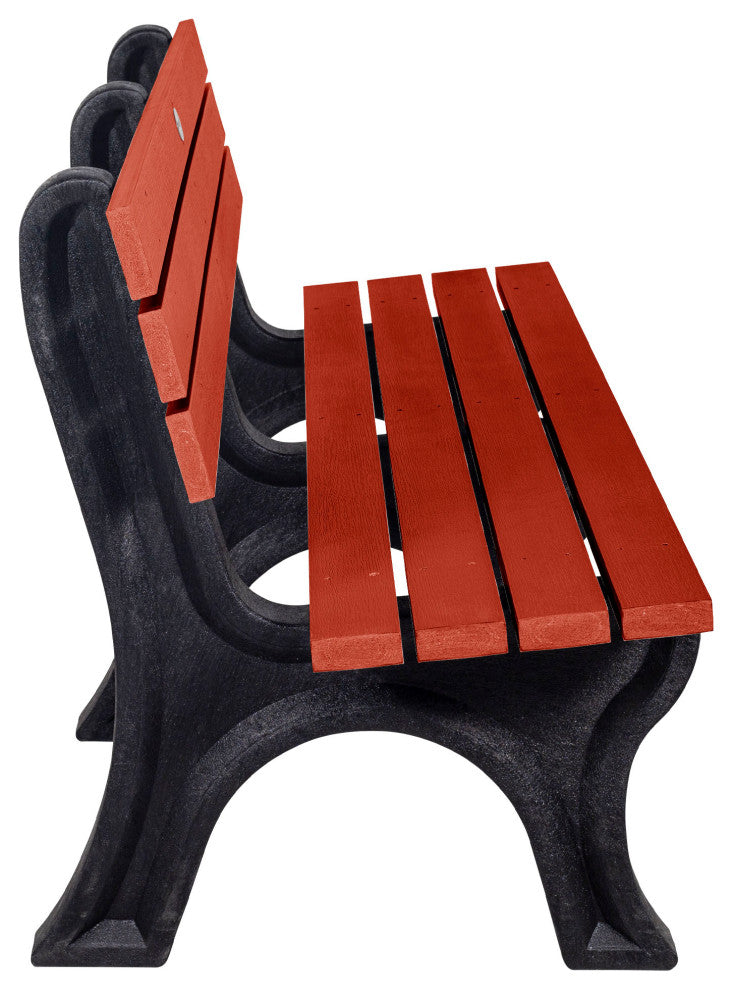Aurora Traditional 6' Park Bench, Rustic Red