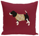 Warmest Wishes, Decorative Holiday Animal Print Pillow, Cranberry, 20"x20"