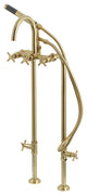 CCK8107DX Freestanding Tub Faucet With Supply Line, Stop Valve, Brushed Brass