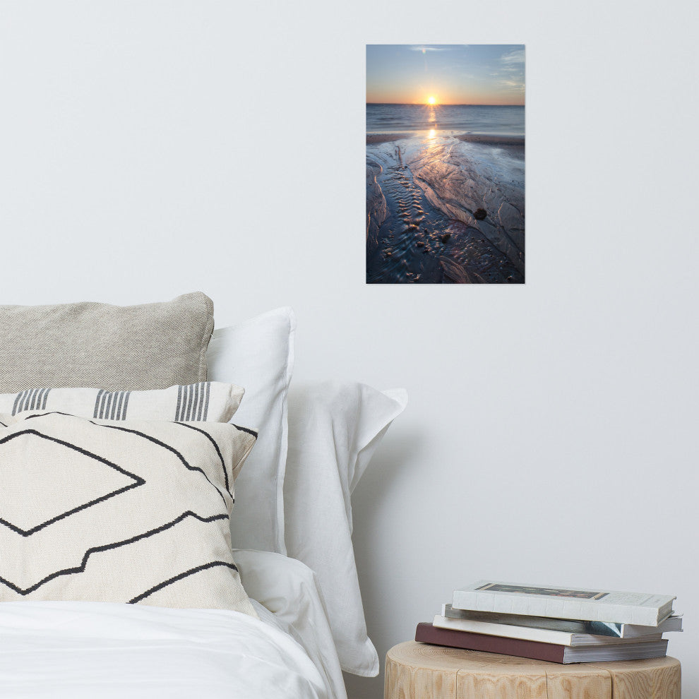 Low Tide Ravine Landscape Photo, Beach Unframed Wall Art Print, 12" X 18"