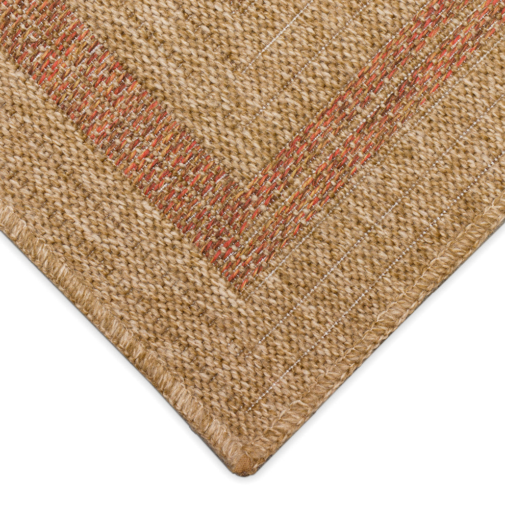 Sahara Multi Border Indoor/Outdoor Rug Terracotta 1'11"x7'6"