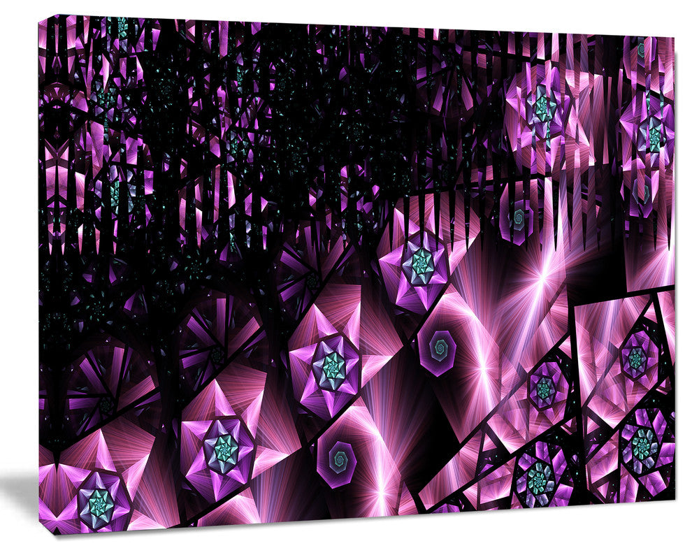 Purple Radiance of Starry Sky, Oversized Abstract Canvas Art Print, 60x40