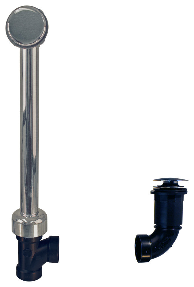 Semi-Exposed Tip-Toe Bath Waste and Overflow Drain, Stainless Steel