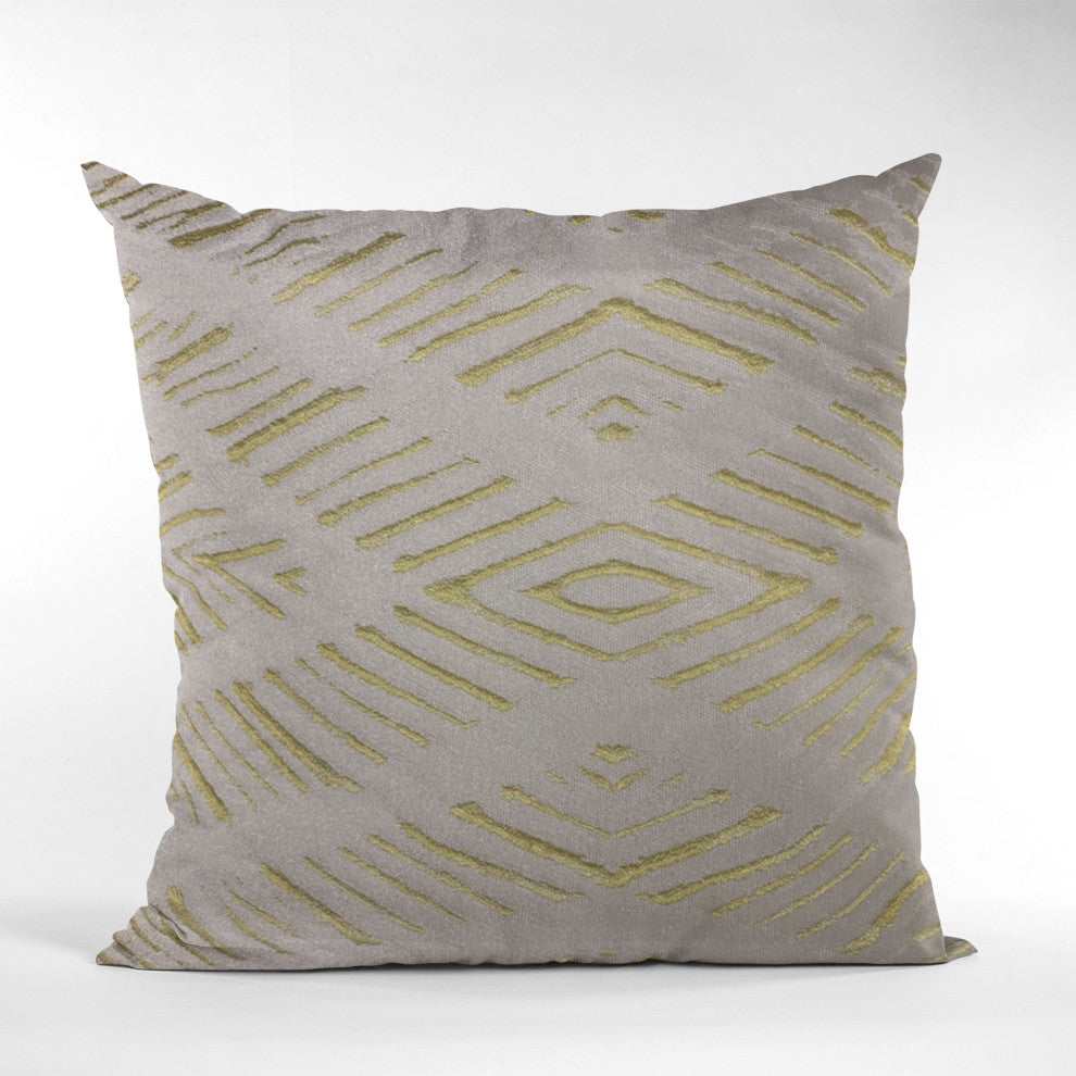 Plutus Yellow Hypno Abstract Luxury Throw Pillow, 18"x18"