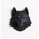 Faux Mini Wolf Wall Mount Wall Decor, Black