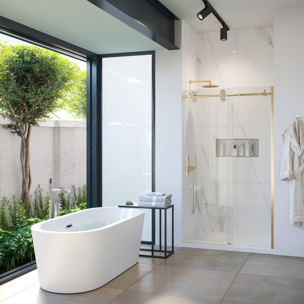 OVE Decors Lyra 67" Seamless White Acrylic Freestanding Oval Bathtub