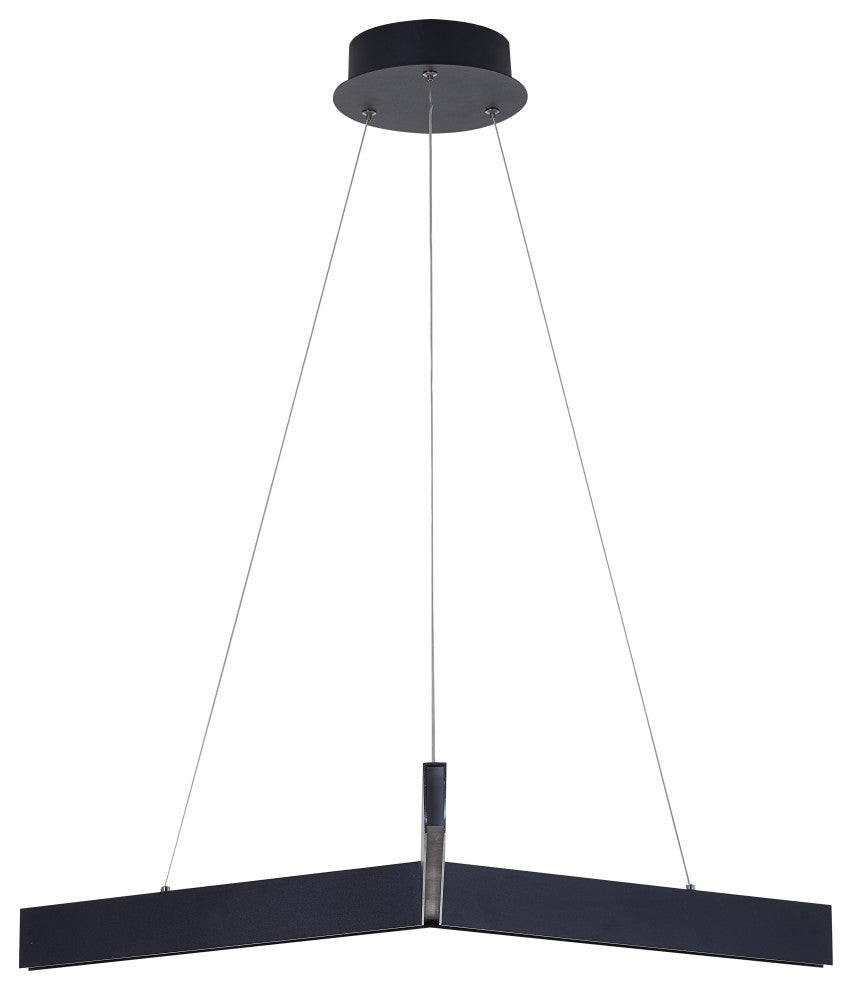 Metal and Acrylic "Y" Shaped Frame LED Light Fixture, Black