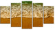 "White Waves From Green Beach Waters" Seashore Wall Art, 5 Panels, 60"x32"
