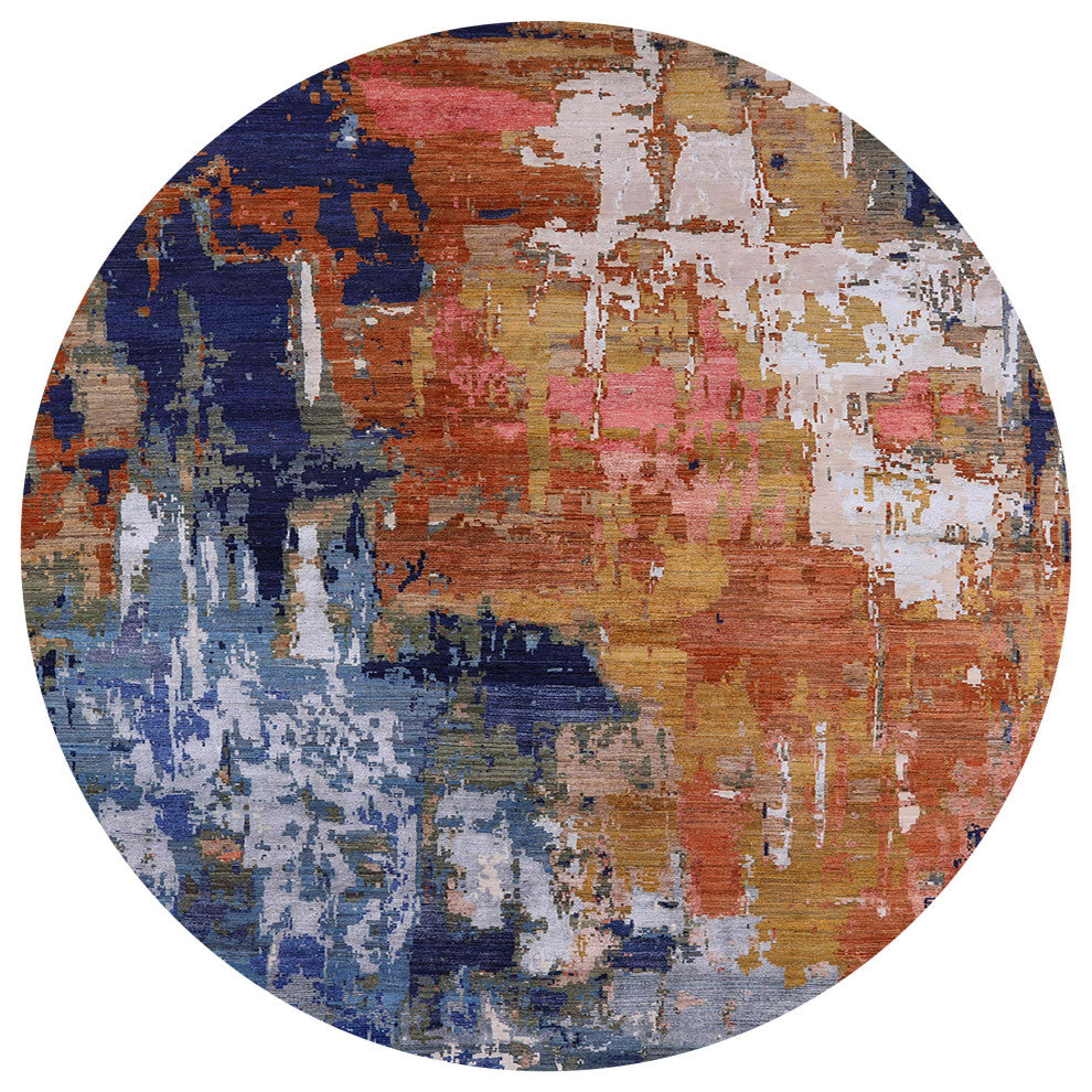 Ahgly Company Indoor Round Mid-Century Modern Area Rugs, 8' Round