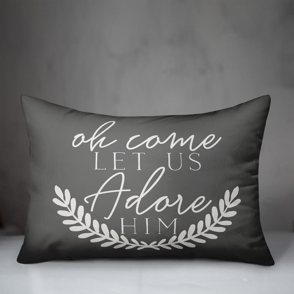 Oh Come Let Us Adore Him 14"x20" Throw Pillow Cover
