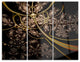 "Symmetrical Metallic Fabric" Digital Metal Wall Art, 3 Panels, 36"x28"