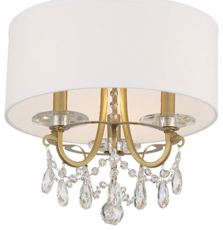 Othello 3 Light Chandelier in Vibrant Gold with Hand Cut Crystal