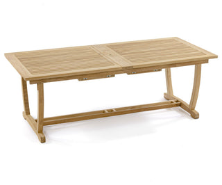 13-Piece Outdoor Teak Dining Set: 117" Masc Rect Table, 12 Giva Armless Chairs