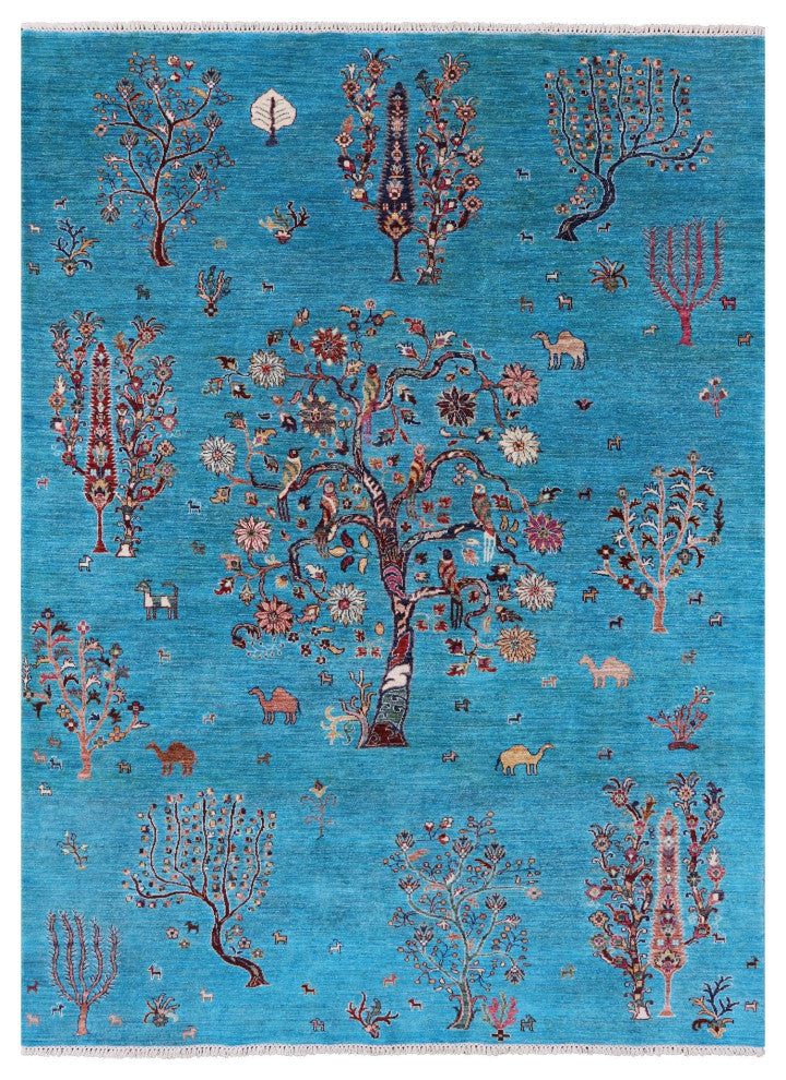 6' 10" X 9' 5" Persian Gabbeh Tribal Handmade Wool Rug Q11218