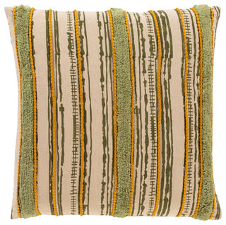 Surya Tanzania Pillow Shell With Polyester Insert 18"H X 18"W Olive