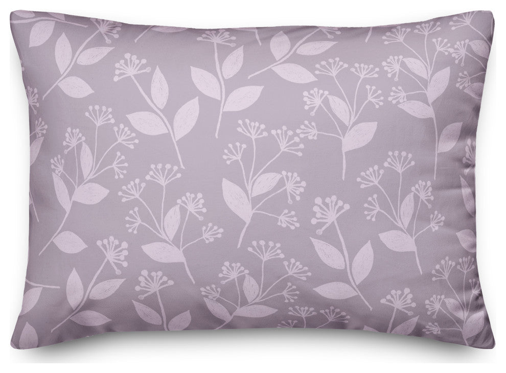Floral Silhouette Soft Lilac 4 14x20 Spun Poly Pillow