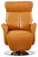 Phoenix Top Grain Leather Ergonomic 2-Motor Recliner, Tan/Silver