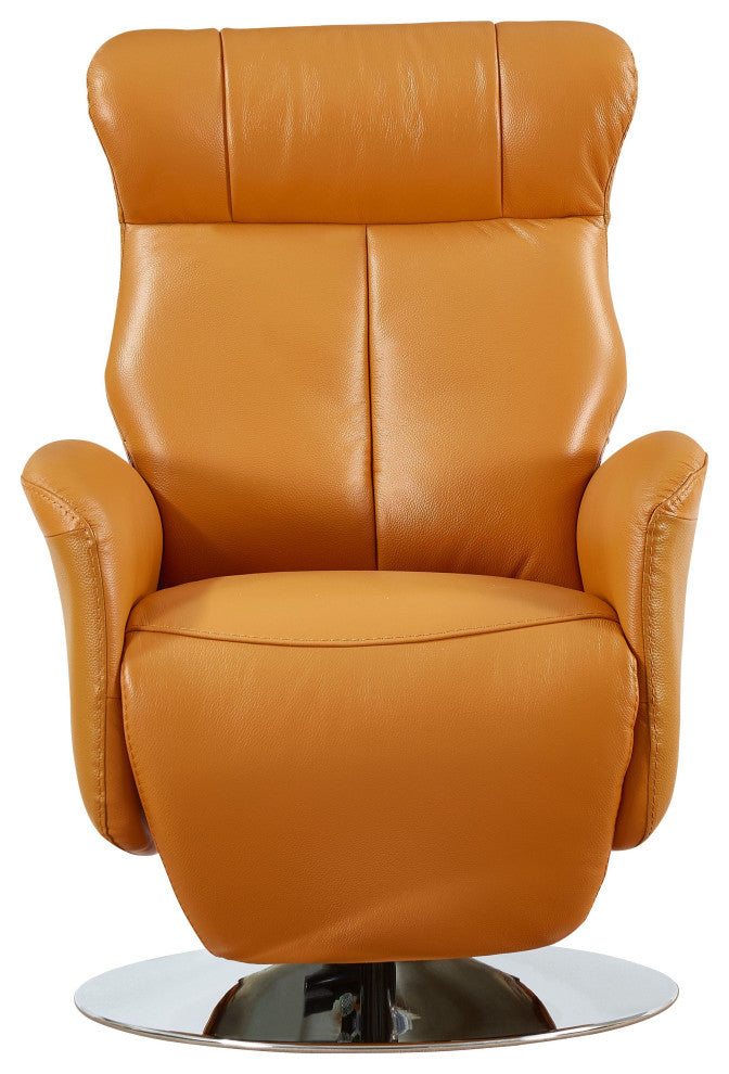 Phoenix Top Grain Leather Ergonomic 2-Motor Recliner, Tan/Silver