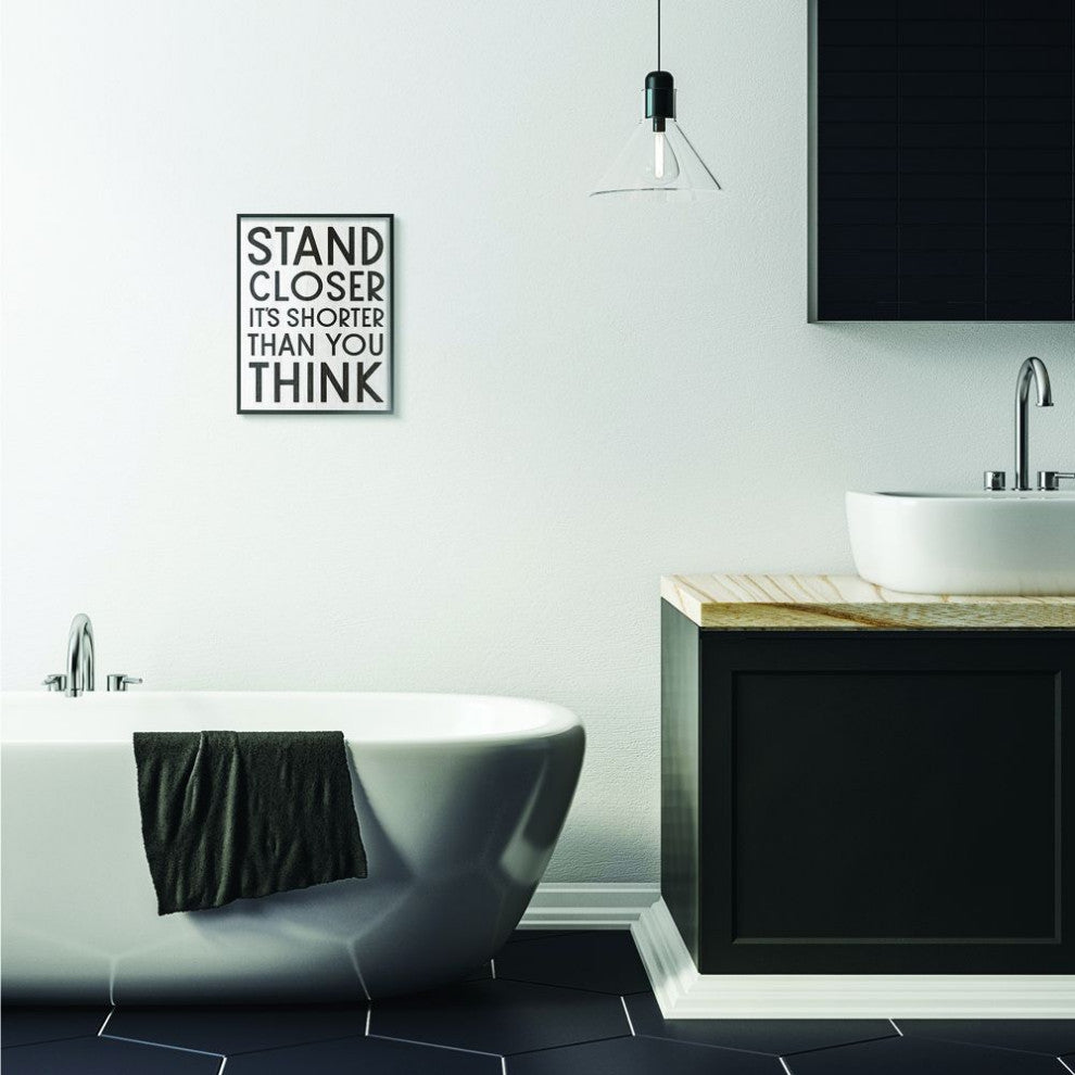 Stupell Industries Stand Closer Funny Bathroom Wood Texture Word Design, 11 x 14