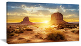 Monument Valley at Sunset, Landscape Canvas Art Print, 40x20