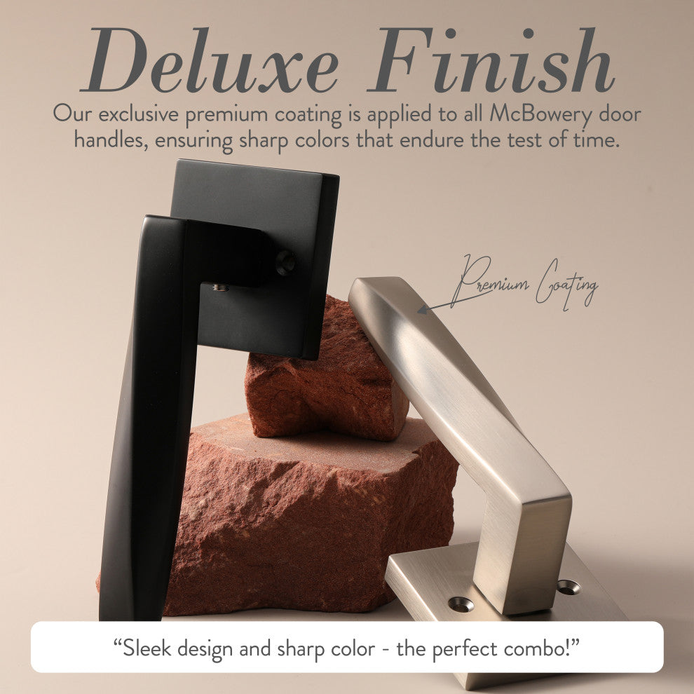 Modern Heavy Duty Designer Interior Door Lever - Convex Collection, Satin Nickel, Double Dummy