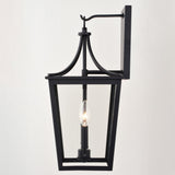 Cottage Grove 1-Light Matte Black Transitional Outdoor Wall Lantern Clear Glass, 9"wx19"hx9.75"d