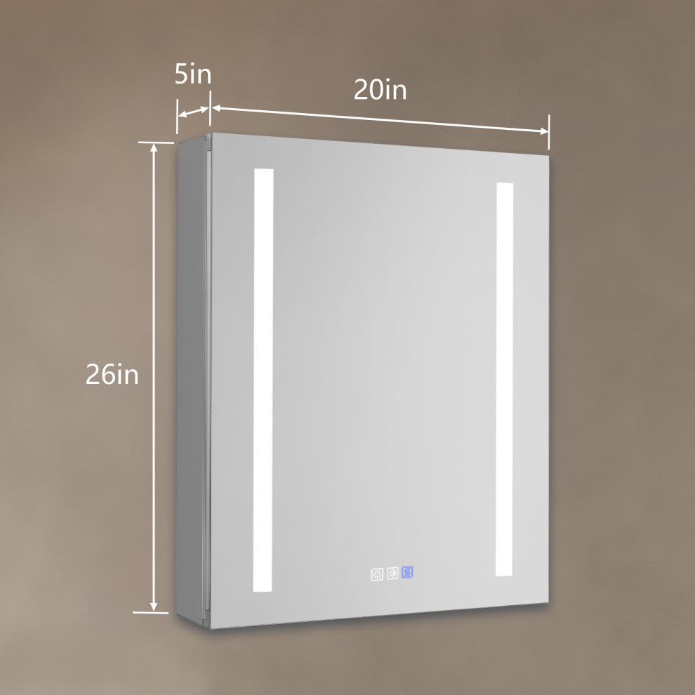 20" Aluminum Surface Mount Medicine Cabinet, Mirrors and Shelves