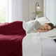 Serta Fleece to Sherpa Heated Fleece and Sherpa Bedding Blanket, Burgundy