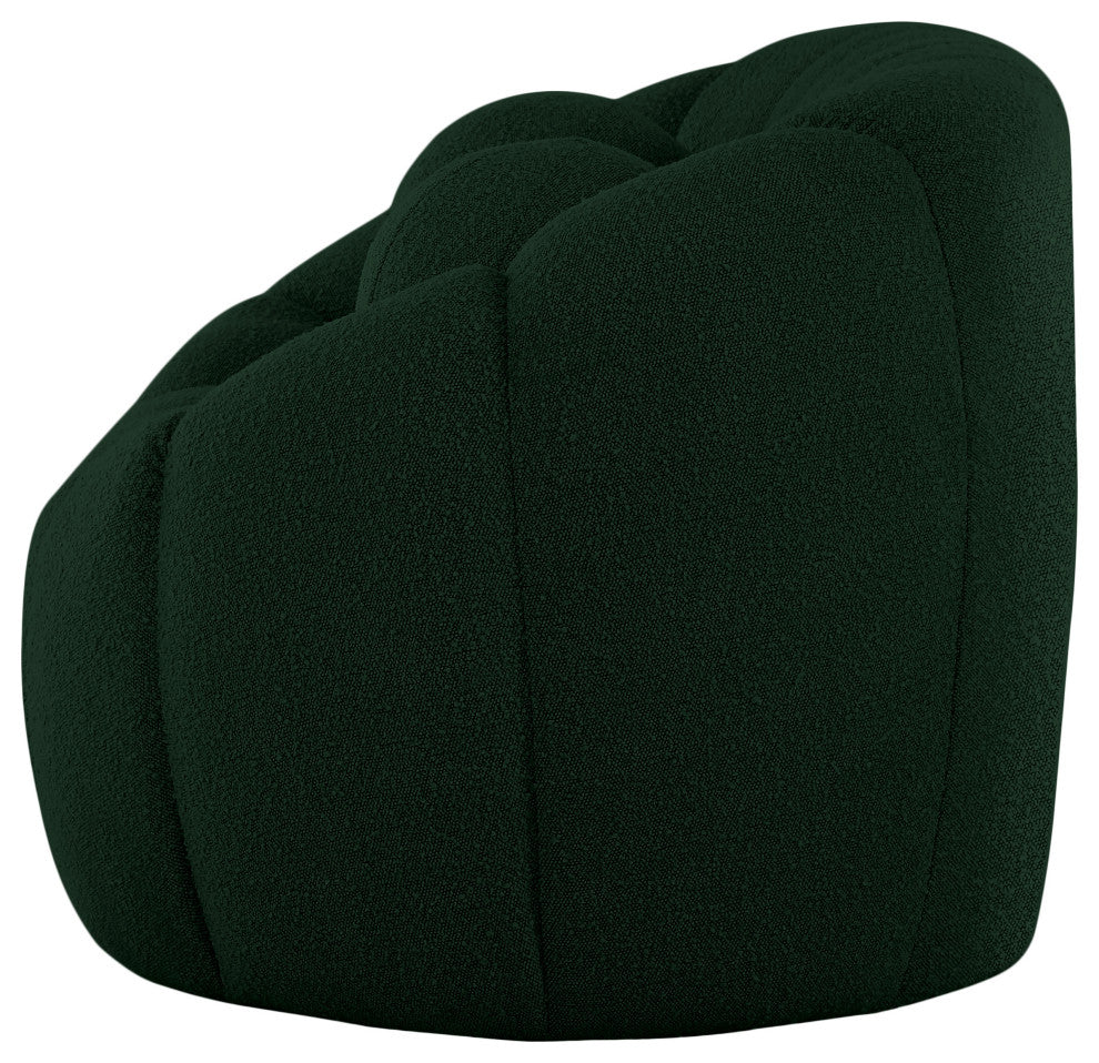 Elijah Boucle Fabric Upholstered Loveseat, Green