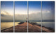 Lighthouse on Coast and Cloudy Sky, Modern Canvas Print, 48"x28", 4 Panels