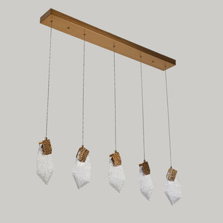 LNC Marvinbell 5-Light 37.4" Modern Cluster LED Kitchen Island Light, Gold