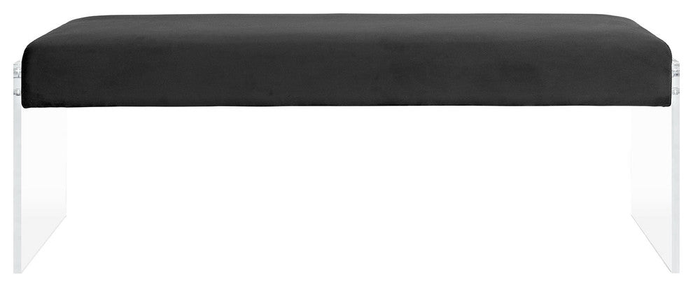 Roam Velvet Bench, Black