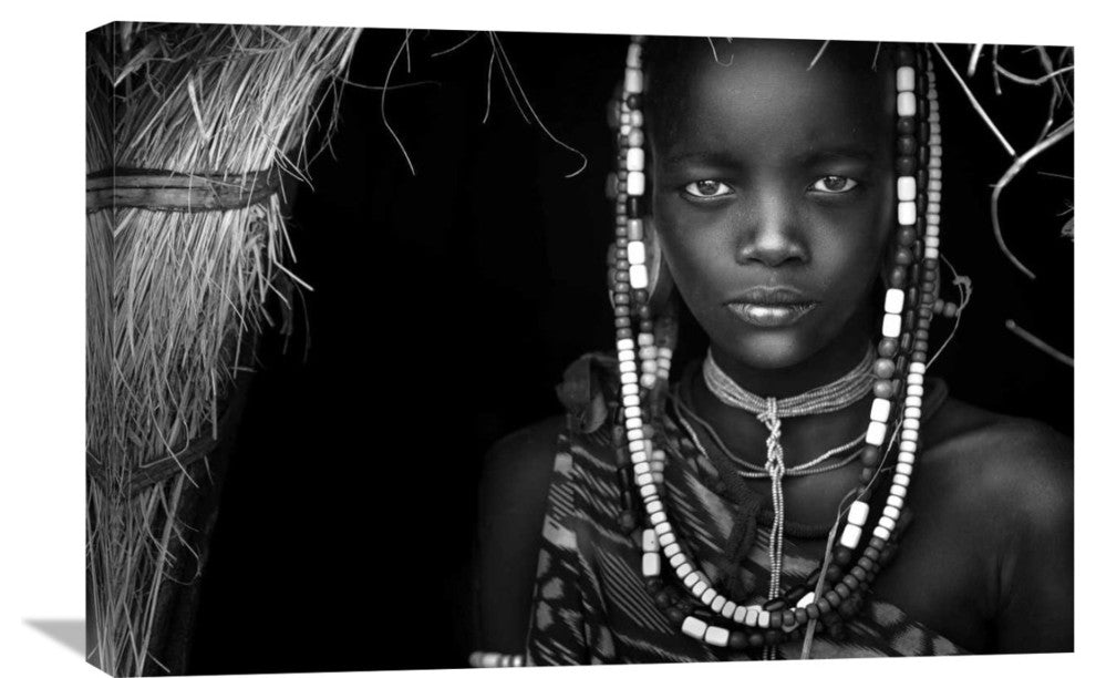 "Mursi Girl" Stretched Canvas Giclee by Hesham Alhumaid, 30"x20"