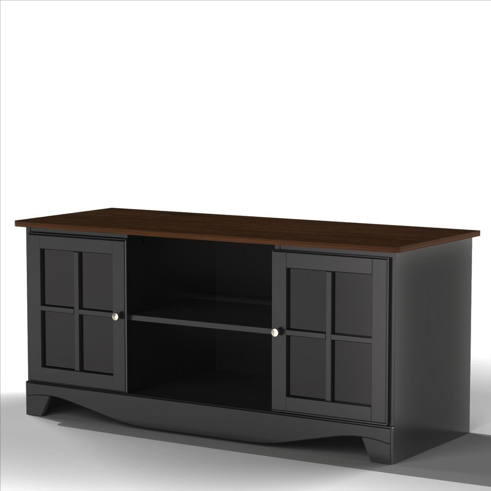 Pinnacle 54" TV Stand 101225 from Nexera, Cinnamon-Cherry and Black