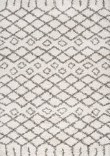 Algaida Moroccan Diamond Shag Beige/Dark Gray 4'x6' Area Rug