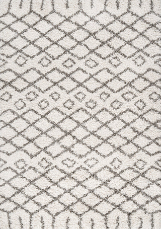 Algaida Moroccan Diamond Shag Beige/Dark Gray 4'x6' Area Rug