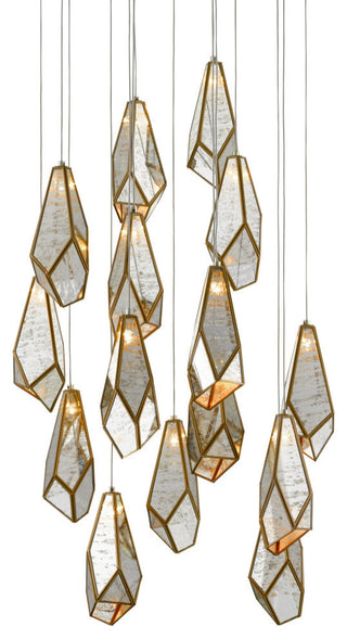 Glace Round  15-Light Multi-Drop Pendant