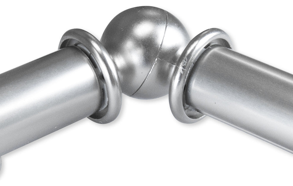Mabel 13/16 inch Corner Window Curtain Rod, Satin Nickel, 66-120"