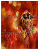 Bride in Typical Hindu Wedding, Modern Portrait Canvas Art, 28x36, 3 Panels