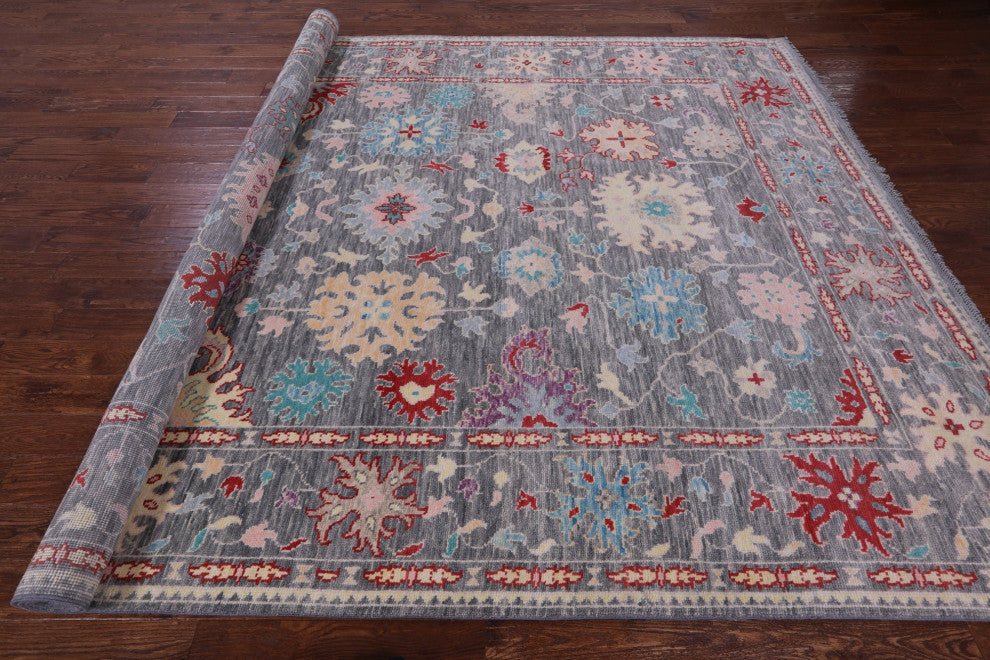 Handmade Turkish Oushak Wool Rug 9' 0" X 12' 2" - Q15705